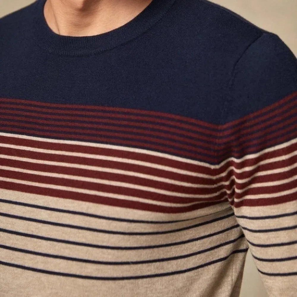 Tan Mens Pattern Sweater - Picture 4 of 4